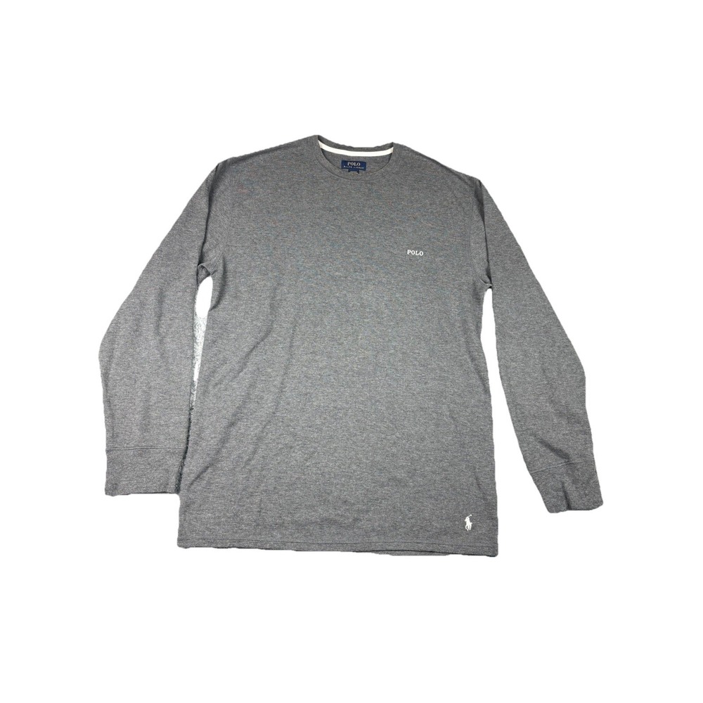 Polo Ralph Lauren Shirt Men XLarge Black Thermal Sleepwear‎ Cotton Waffle Knit